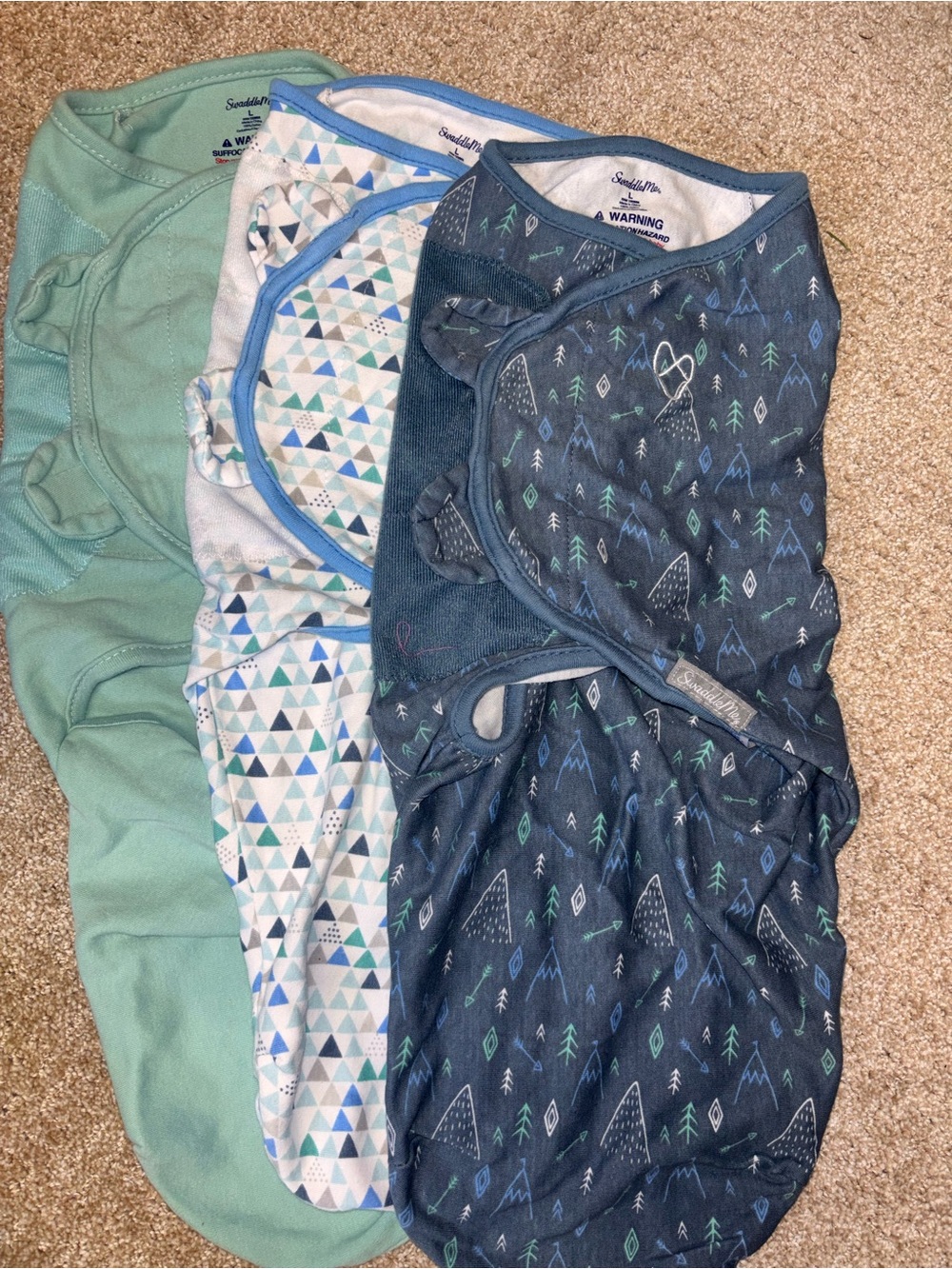 SwaddleMe Infant Swaddle Set - Navy, Aqua, White